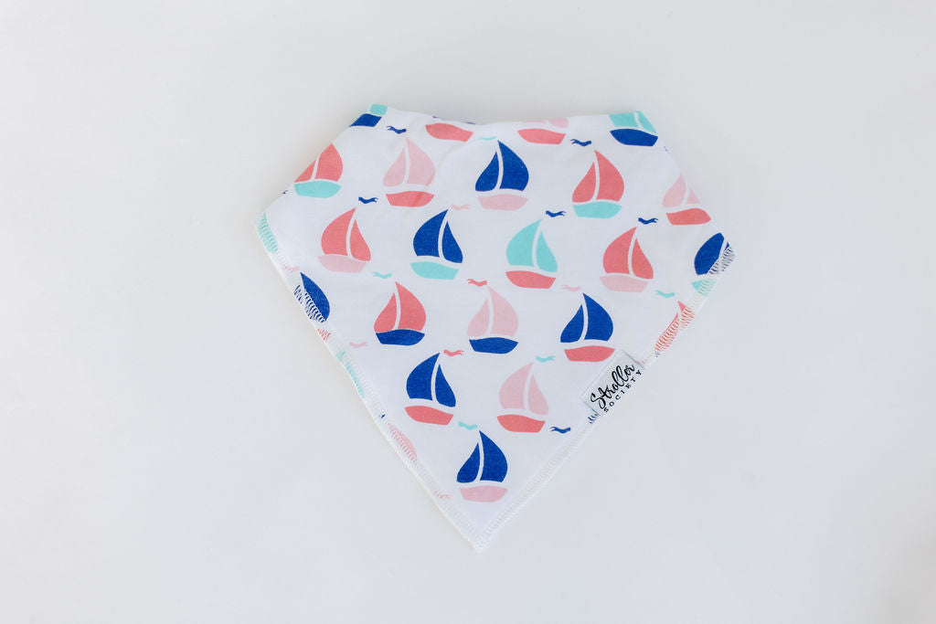 Bandana Bibs - Shore Set - Anchors, Flowers, Flamingos and Boats