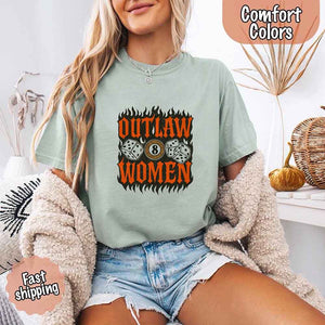 Comfort Colors Outlaw Women Flames Shirt – Vintage Western Cowgirl Shirt