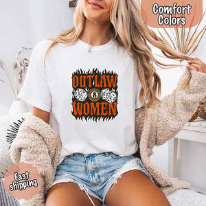Comfort Colors Outlaw Women Flames Shirt – Vintage Western Cowgirl Shirt