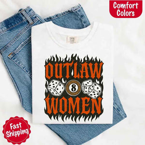 Comfort Colors Outlaw Women Flames Shirt – Vintage Western Cowgirl Shirt