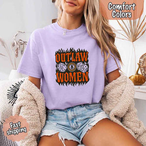 Comfort Colors Outlaw Women Flames Shirt – Vintage Western Cowgirl Shirt