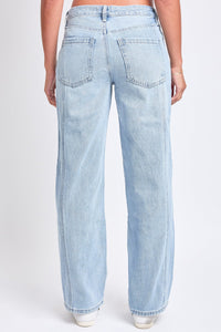 Women's Mid Rise Relaxed Rigid Straight Leg Jeans