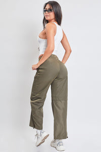 Women's  Nylon Cargo Pants With Bungee Hem