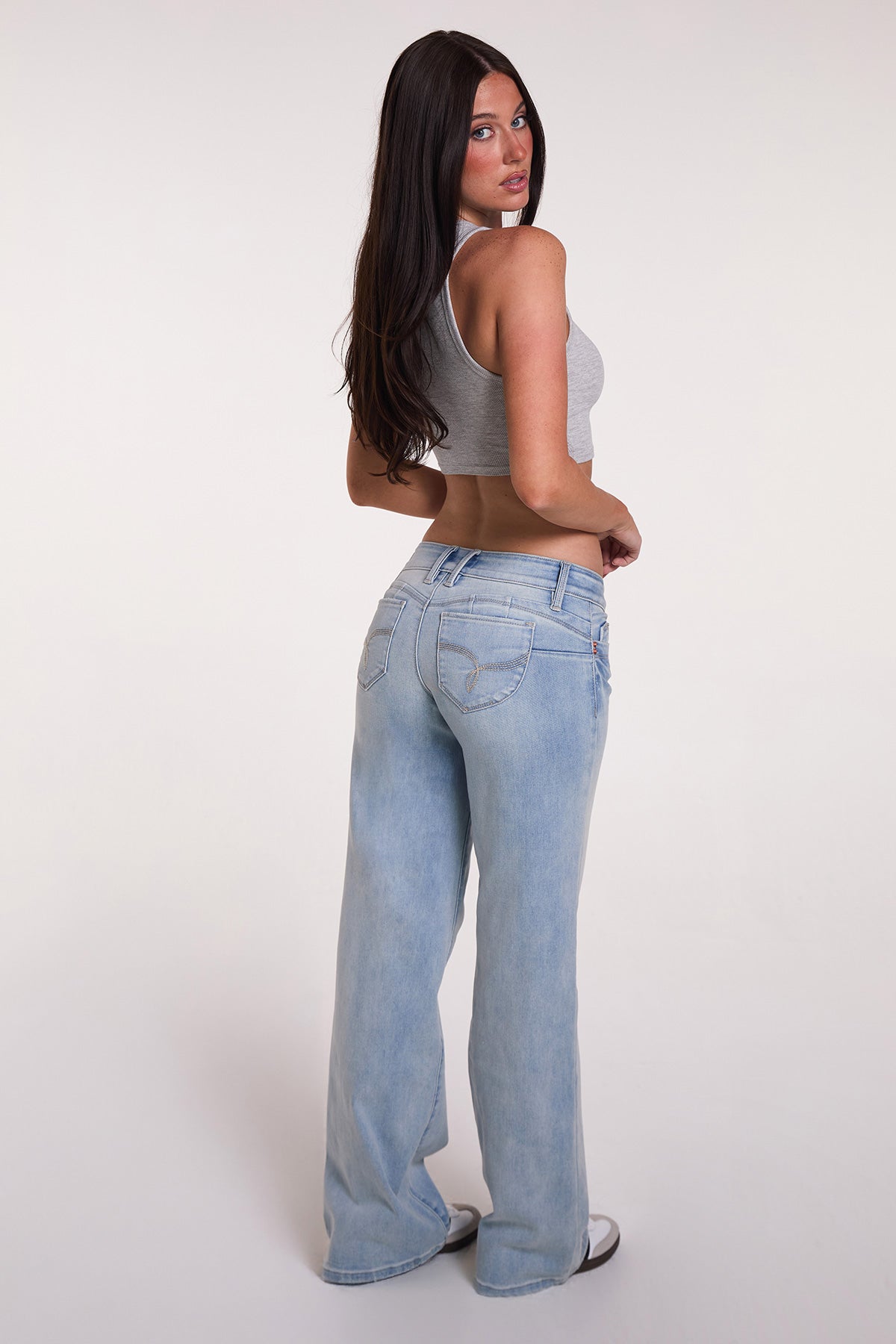 Women's Luxe Low Rise WannaBettaButt Wide Leg Jeans