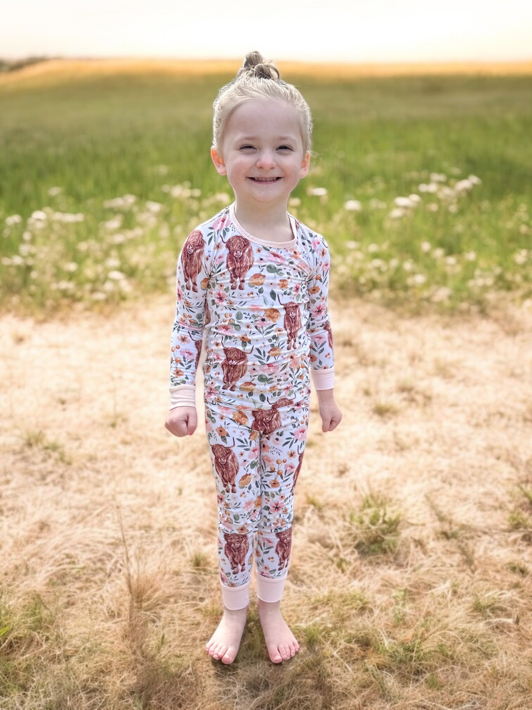Highland Cow Bamboo Toddler Set