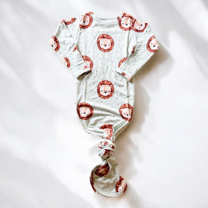 Little Lion Bamboo Knotted Gown and Hat
