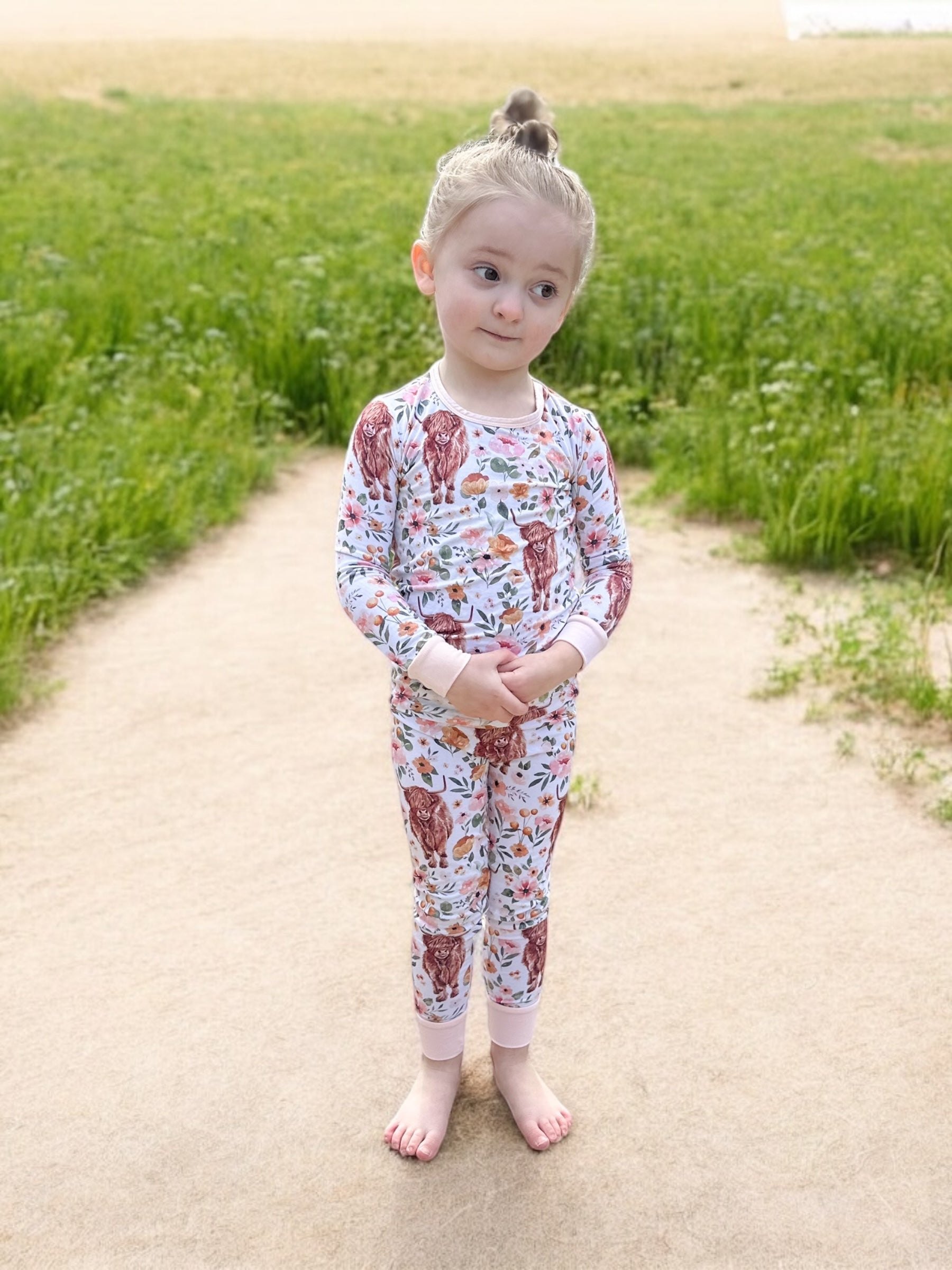 Highland Cow Bamboo Toddler Set