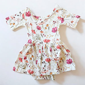 Bamboo Purple Floral Bodysuit Dress