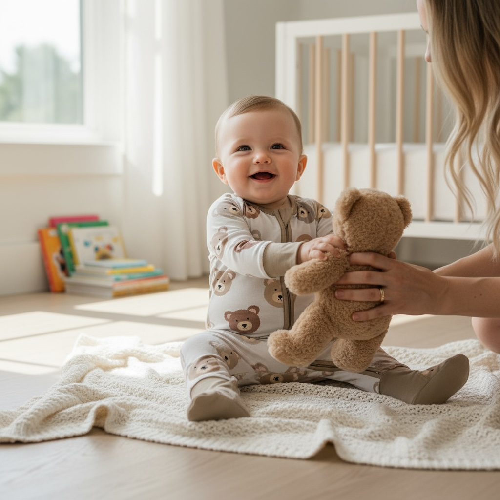 Baby Bear Bamboo Zipper Romper