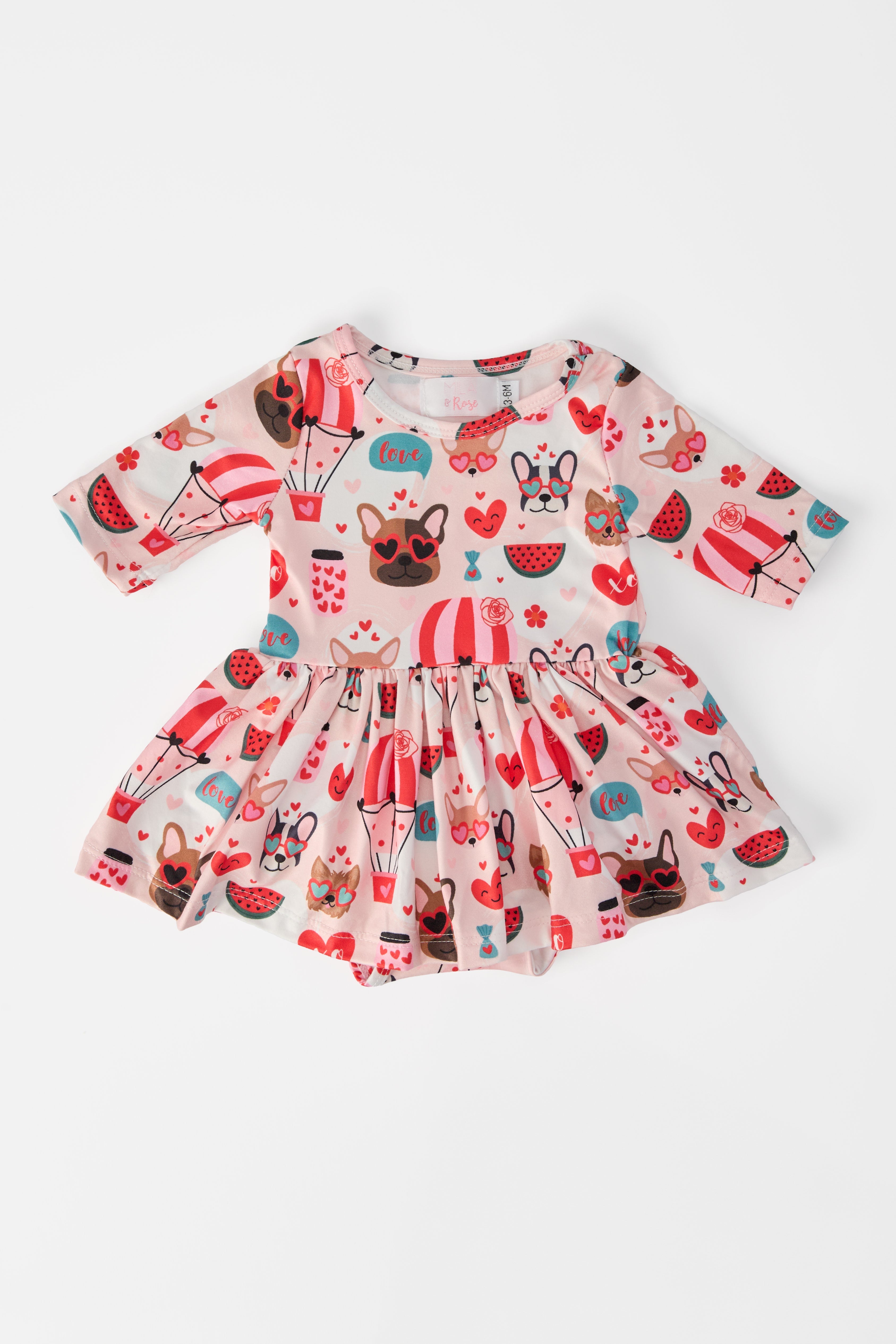 Puppy Love 3/4 Sleeve Twirl Bodysuit