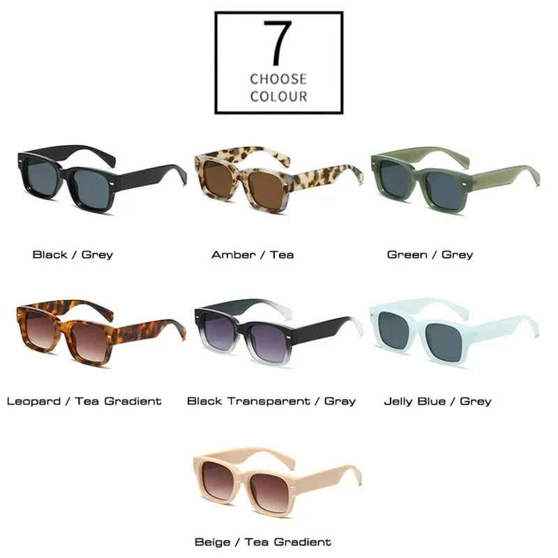 Vintage Square Rivet Sunglasses - Fashion Gradient Shades UV400