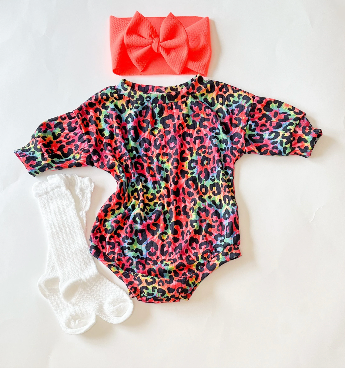 Tie Dye Cheetah Sweater Romper