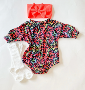 Tie Dye Cheetah Sweater Romper