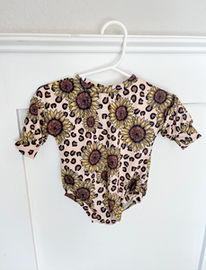 Cheetah Sunflower Sweater Romper
