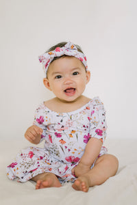 Bamboo Purple Floral Bodysuit Dress