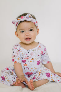 Bamboo Purple Floral Bodysuit Dress