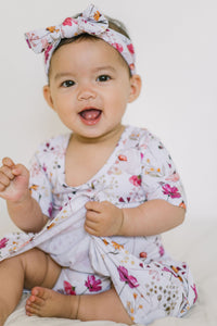Bamboo Purple Floral Bodysuit Dress