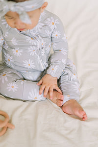 Sage Daisies Ruffle Baby Romper