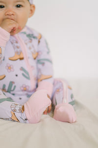 Pink Cowgirl Bamboo Zipper Romper