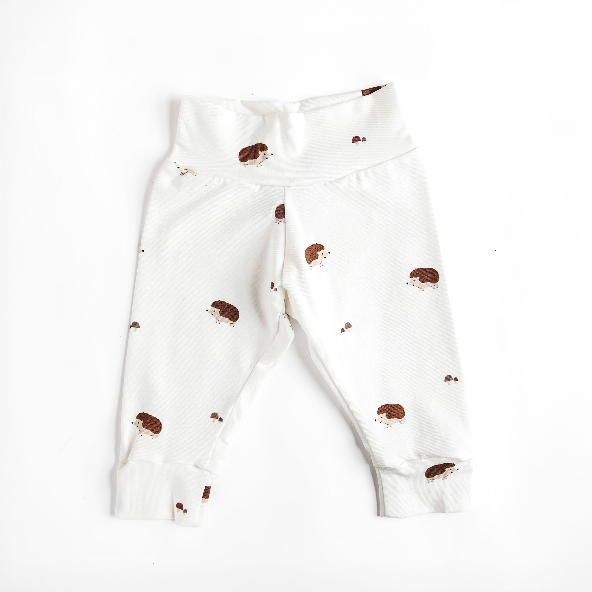 Sweet Hedgehogs on Ivory Baby & Toddler Cotton Knit Leggings