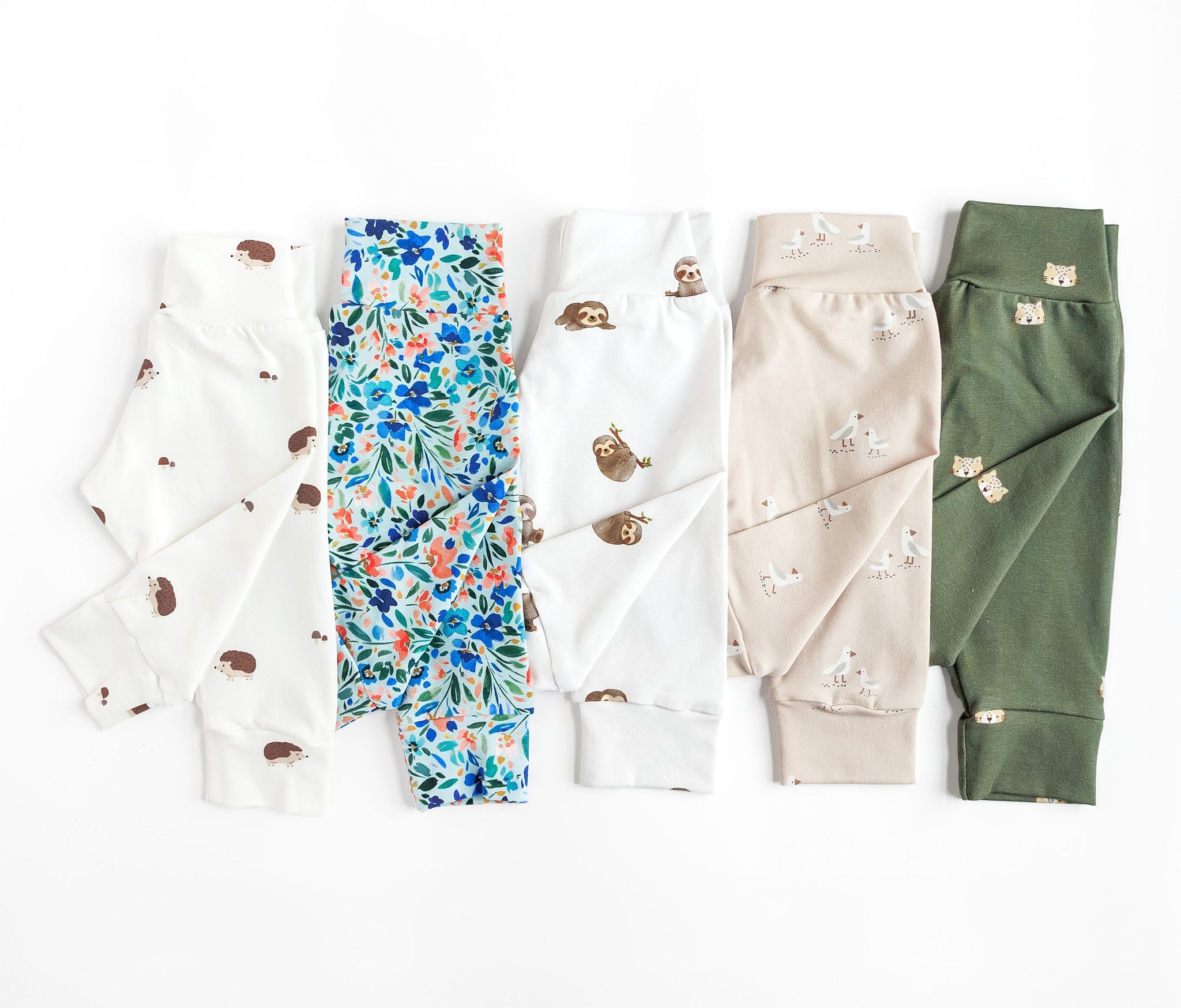 Sweet Hedgehogs on Ivory Baby & Toddler Cotton Knit Leggings