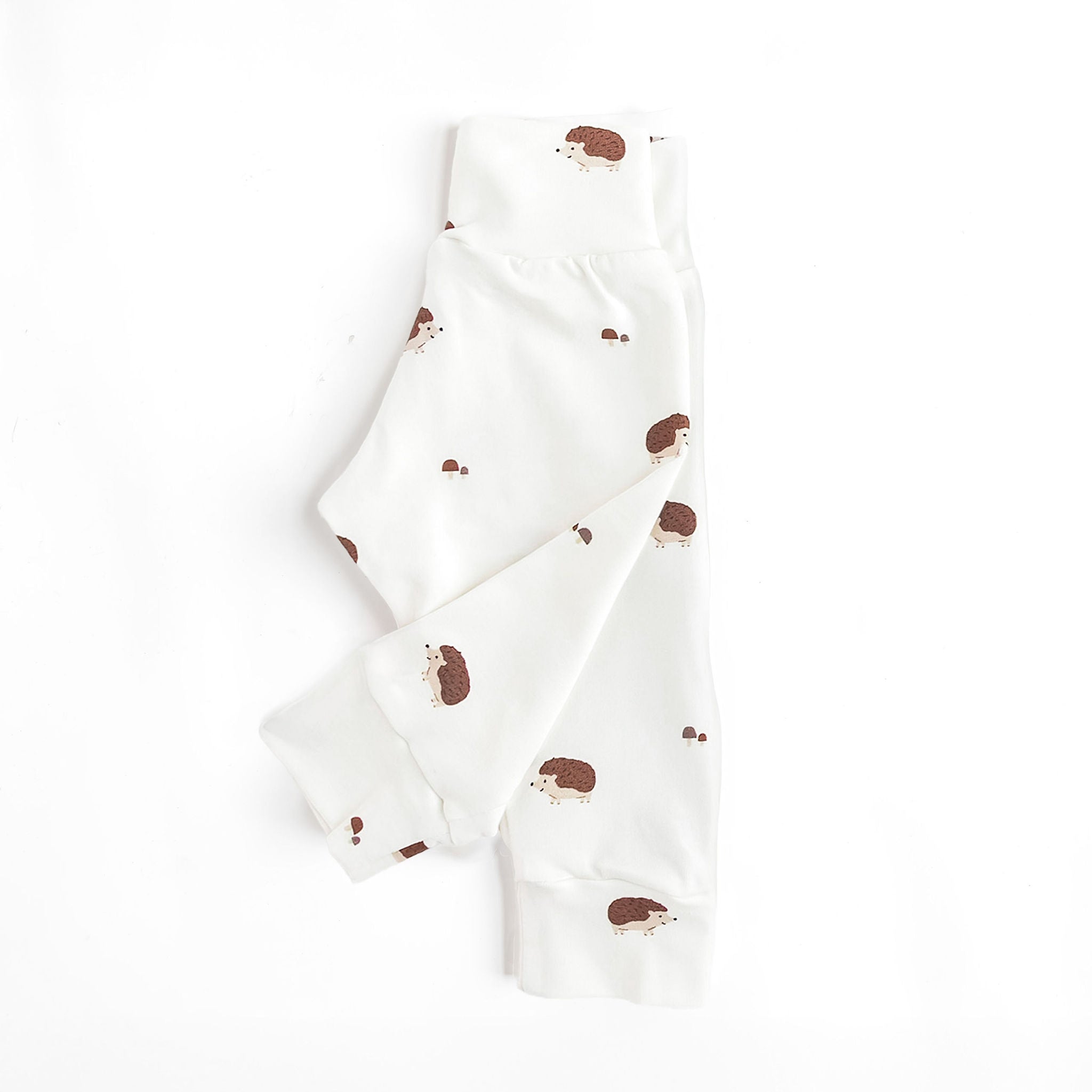 Sweet Hedgehogs on Ivory Baby & Toddler Cotton Knit Leggings