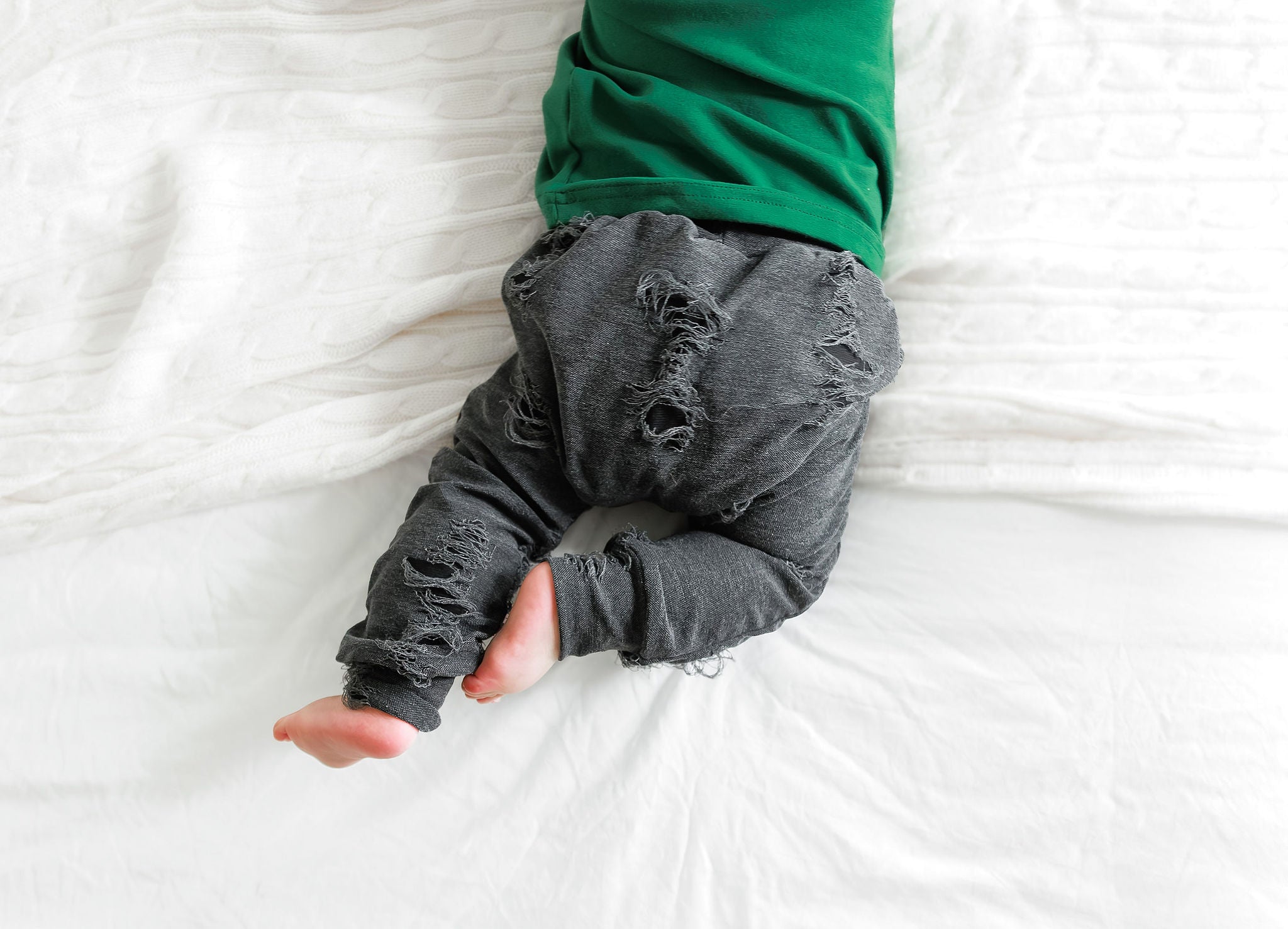 Distressed Denim Inspired Baby Joggers