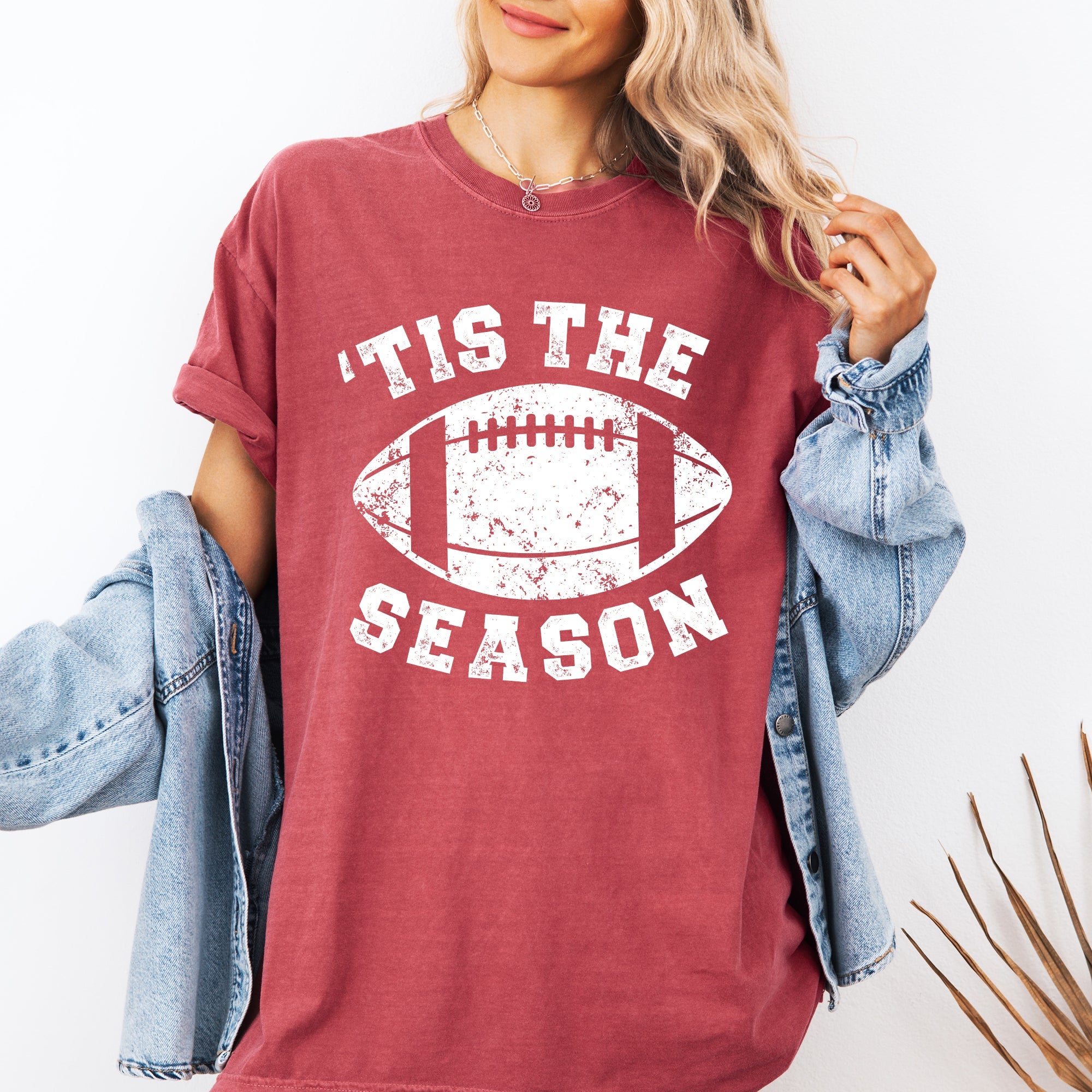 Tis The Season, Football, Sports, Game Day, Big Game, Touchdown, Tailgate Party Tshirt Comfort Colors T-Shirt