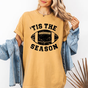 Tis The Season, Football, Sports, Game Day, Big Game, Touchdown, Tailgate Party Tshirt Comfort Colors T-Shirt