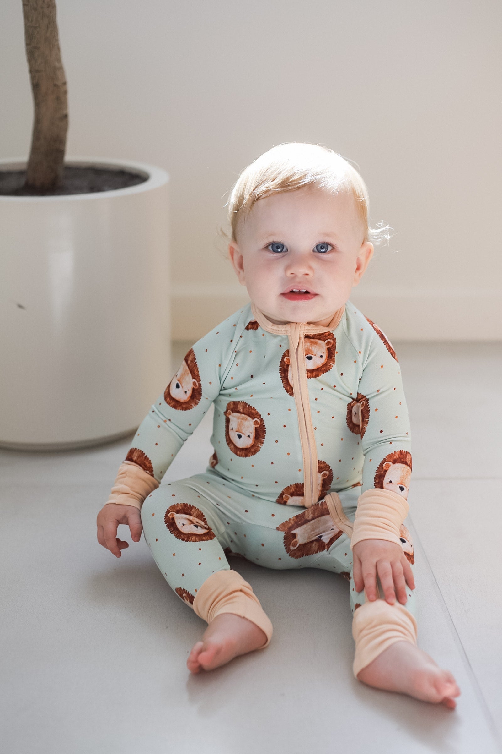 Little Lion Bamboo Zipper Romper