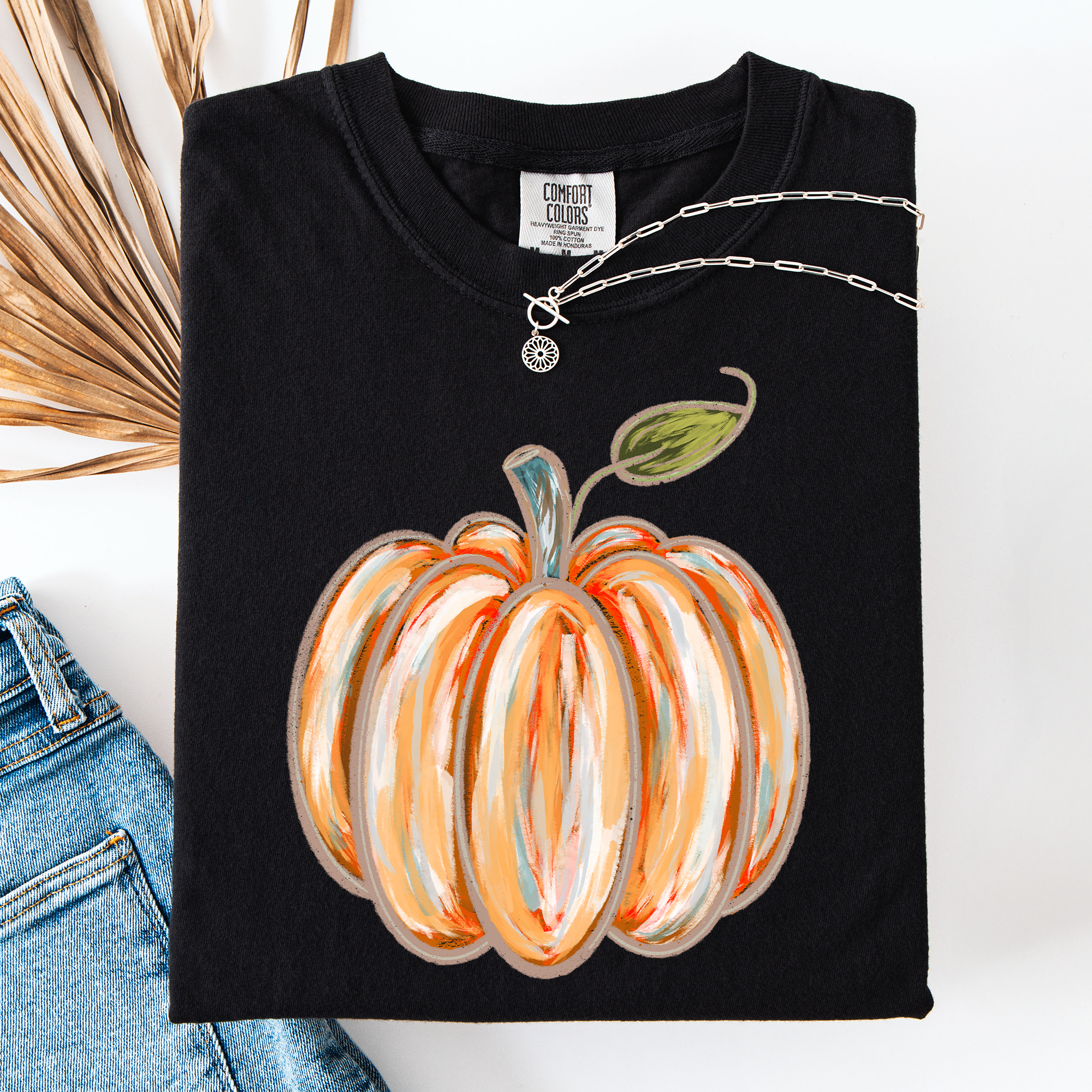 Watercolor Pumpkin, Halloween, Autumn, Fall, Comfort Colors T-Shirt