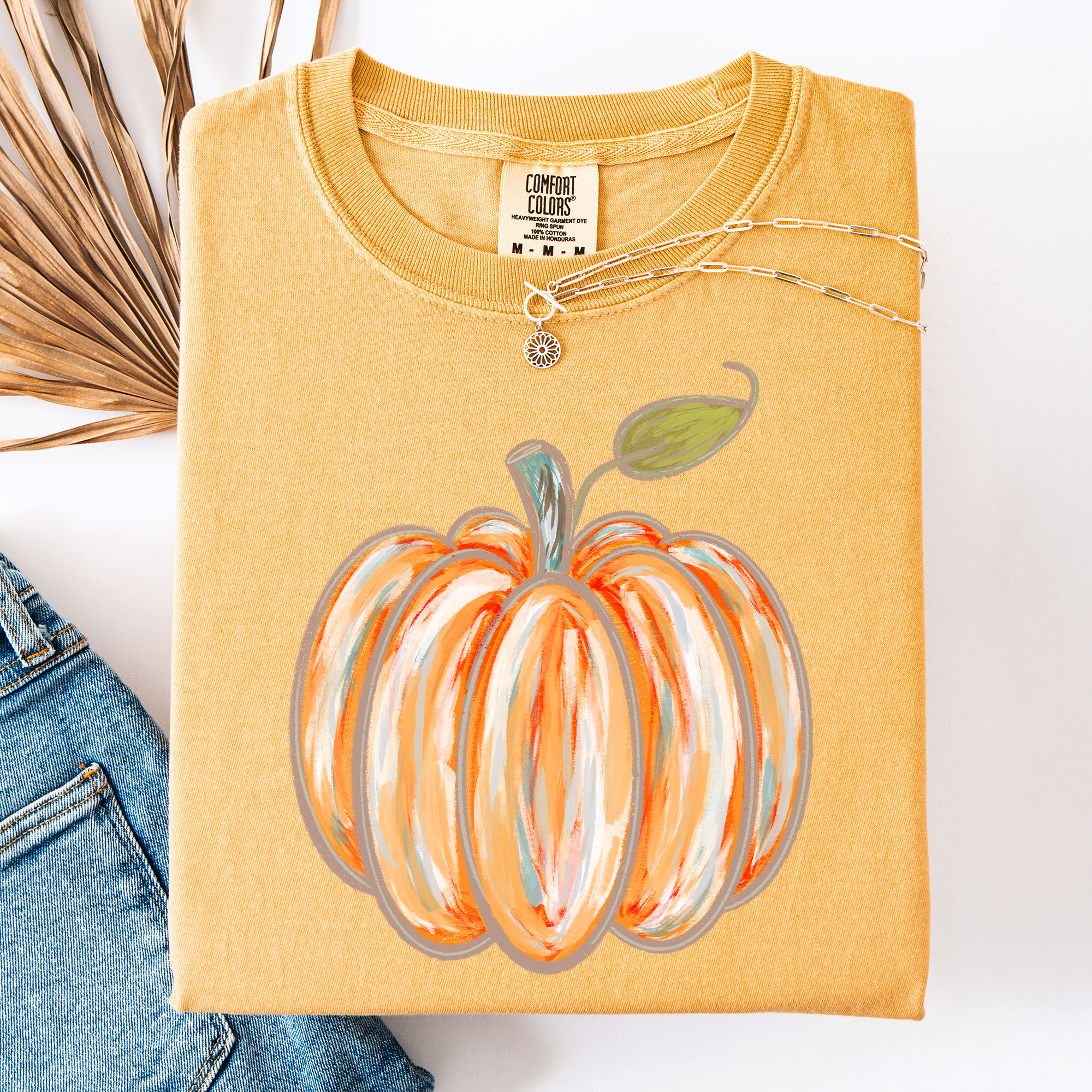 Watercolor Pumpkin, Halloween, Autumn, Fall, Comfort Colors T-Shirt
