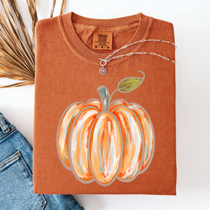 Watercolor Pumpkin, Halloween, Autumn, Fall, Comfort Colors T-Shirt