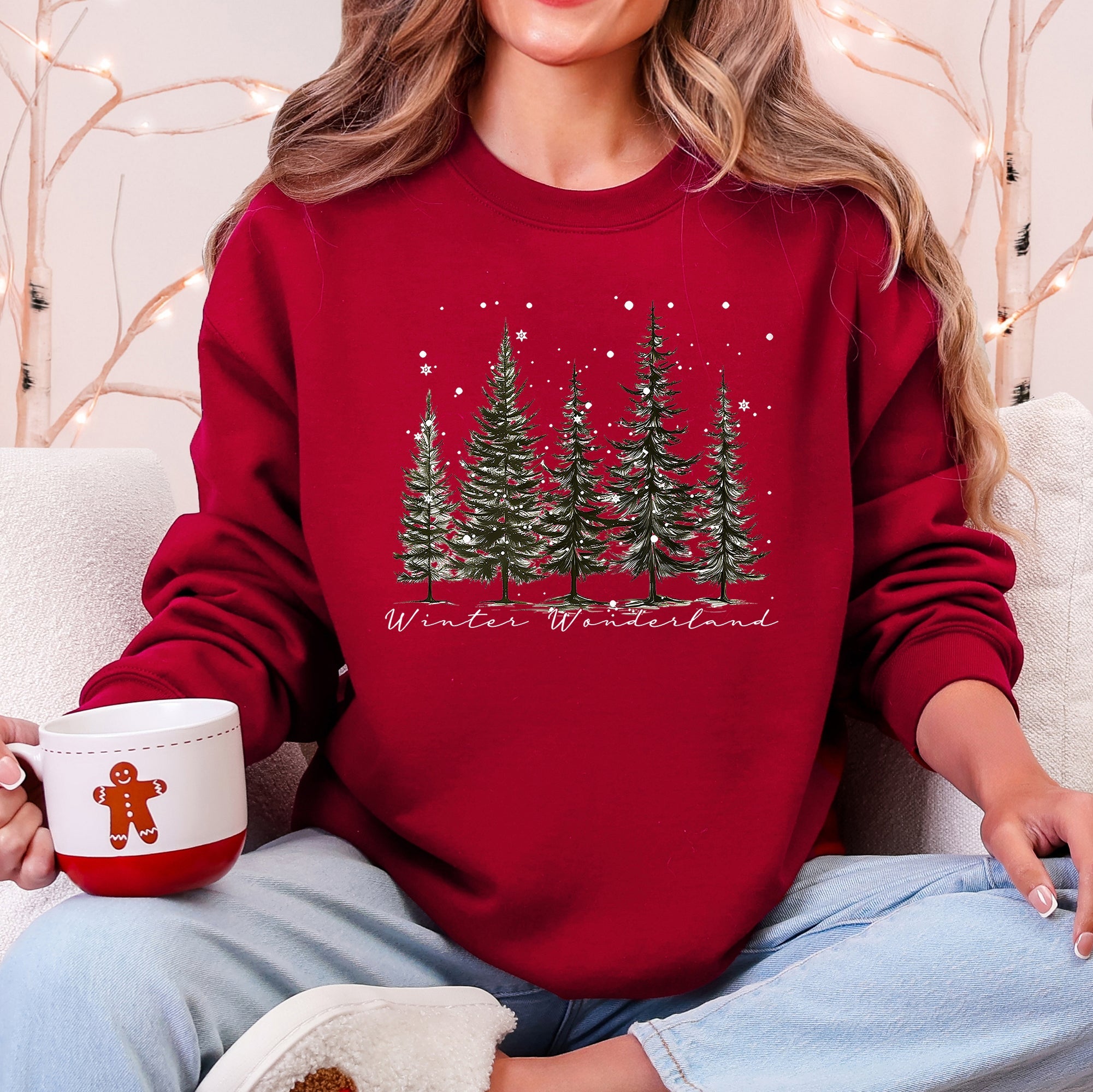 Winter Wonderland, Christmas Trees, Snow Sweatshirt