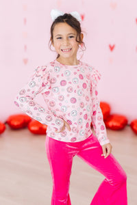 SALE You Make Me Happy L/S Ruffle Tee