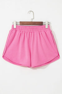 April Color Stripes Elastic High Waist Active Shorts