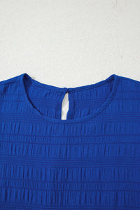 Claire Textured Flutter Sleeve Ruffled Mini Dress