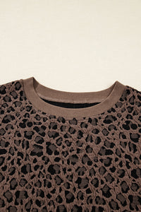 Annie Ribbed Trim Leopard Top