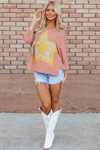 Naomi Floral Starbust Exposed Seam Mineral Wash Top