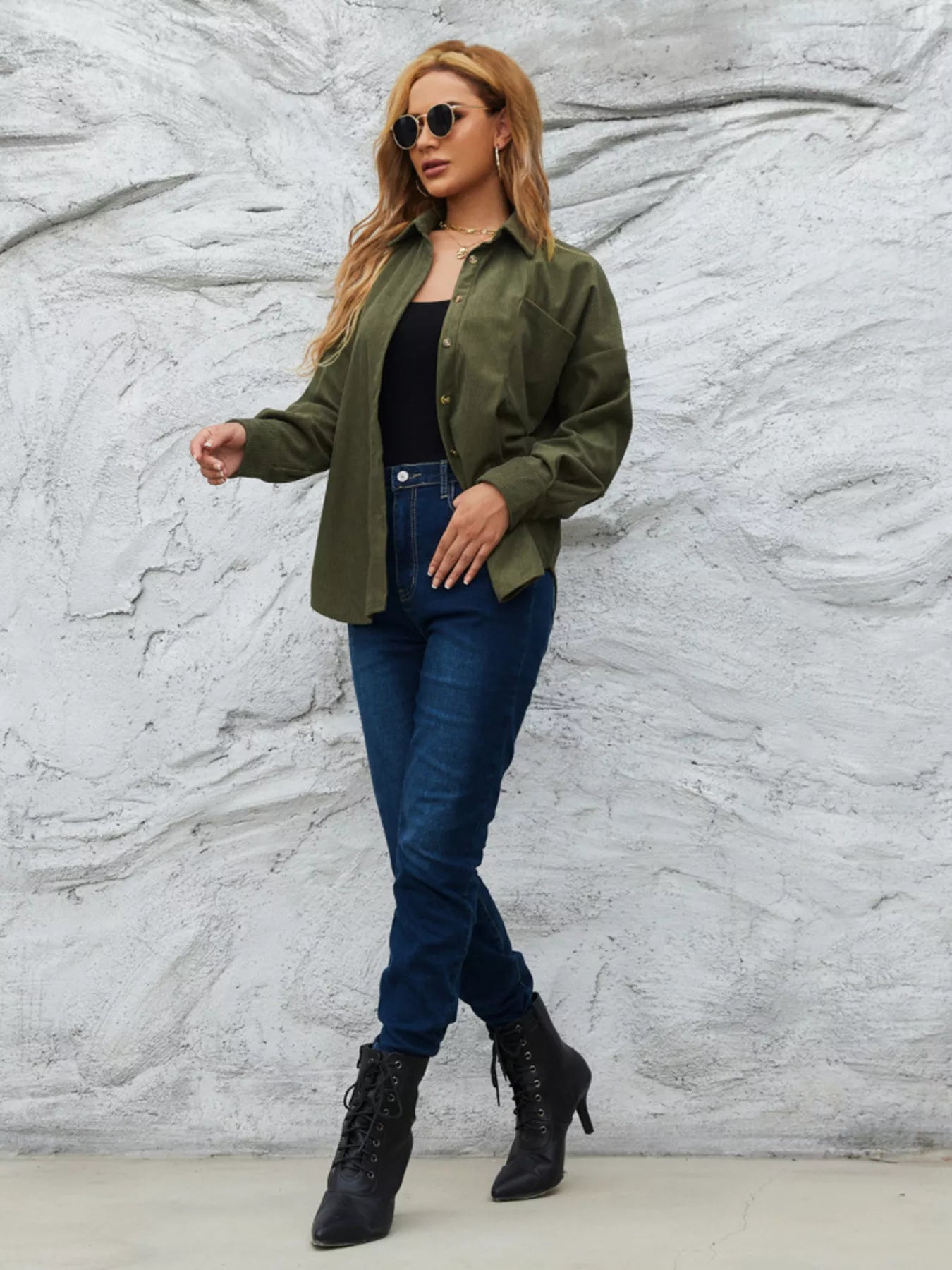 Corduroy Button-Up Shirt