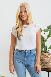 TULIP SLEEVE BACK BUTTON BLOUSE: FUCHSIA