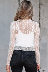 Adalynn Sheer Floral Lace Long Sleeve Top
