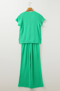 Leilany Corded Knit Short Sleeve Set