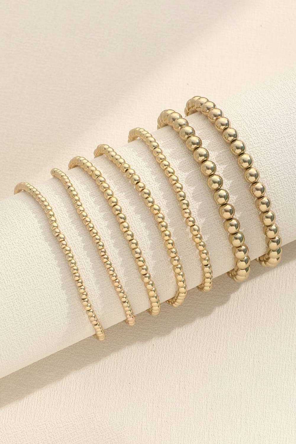 7pcs/Set Minimalist Beaded Luxury Bracelet Set: Gold / Set