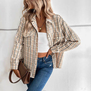 Design Vintage Plaid Shacket: KHAKI