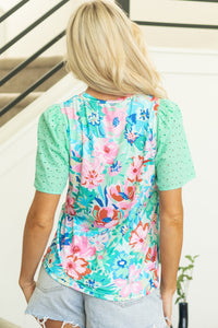 Kendra Eyelet Embroidered Short Sleeve Top