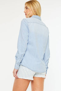 KanCan button down denim shirt LIGHT