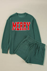 MERRY Long Sleeve Top and Shorts Set