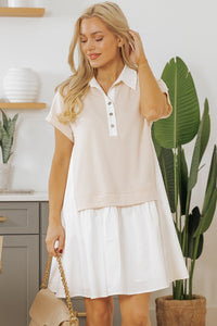 Monroe Collared Buttoned Short Sleeve Mini Dress