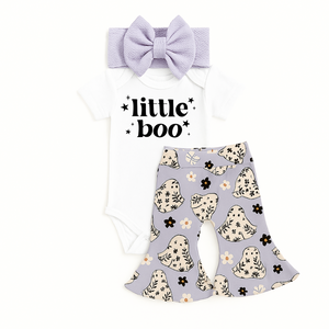 Purple Boho Ghost Baby Bell Bottoms